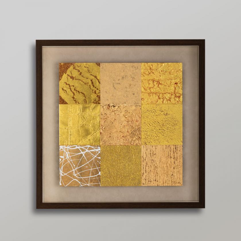LUXE GOLD – Contemporary Japanese Gold Leaf Art / Brown / Medium