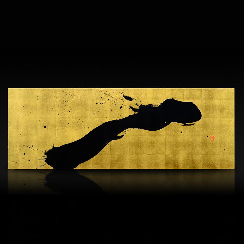 One, Gold leaf Art Panel by Gen Miyamura