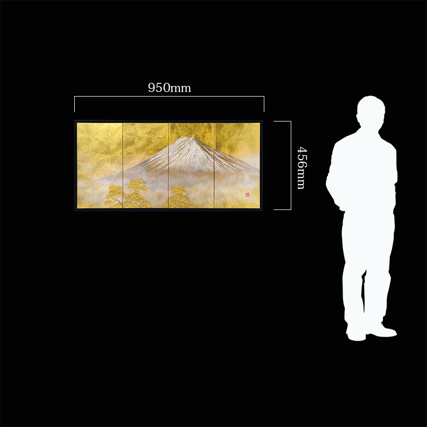 Fuji (Mt.Fuji), 4 panels small folding screen